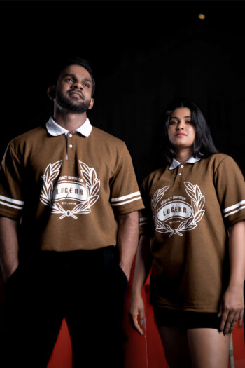 Legacy Division Collared Oversized Tee – Walnut