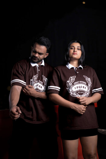 Legacy Division Collared Oversized Tee – Cocoa Brown