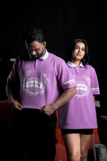 Legacy Division Collared Oversized Tee – Light Orchid