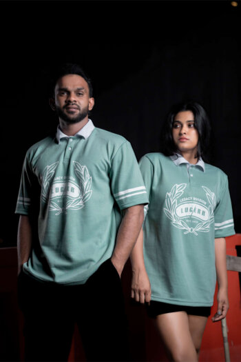 Legacy Division Collared Oversized Tee – Sage Aqua