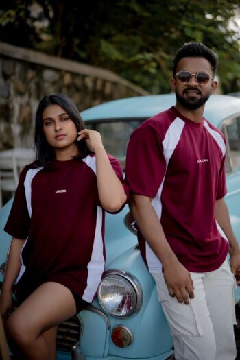 Lugerr Axis oversized tee - Maroon