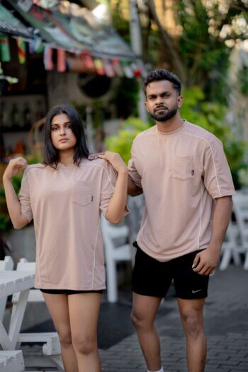 Lugerr Pocket-Line oversized tee – Sand beige