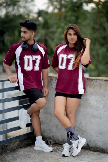 Lugerr Lucky 07 oversized tee - Maroon