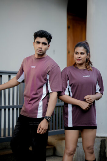 Lugerr Regal Flow oversized tee - Plum Dust