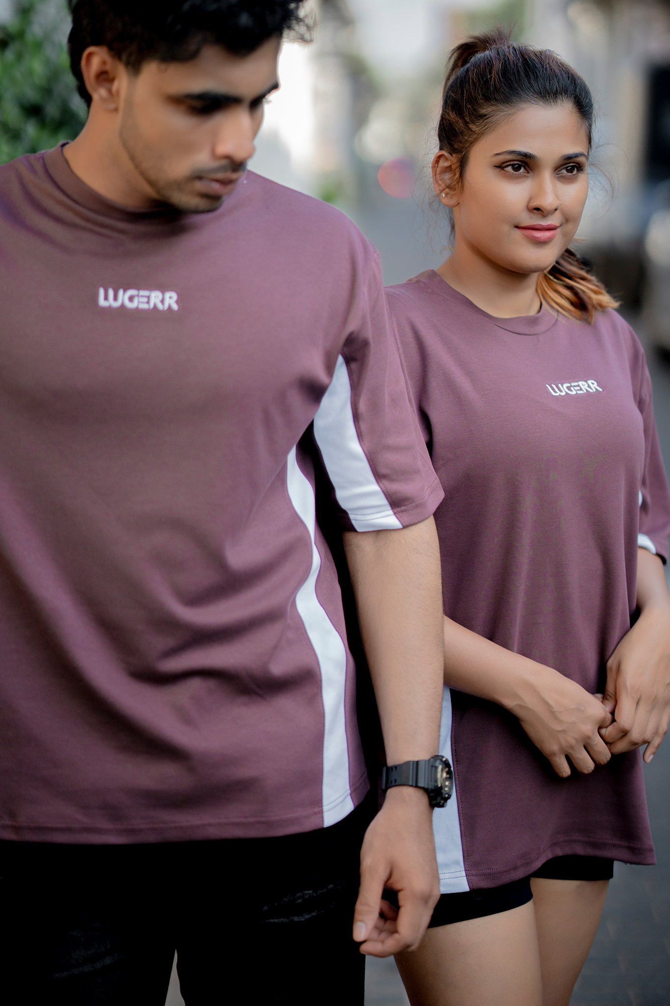 Lugerr Regal Flow oversized tee - Plum Dust