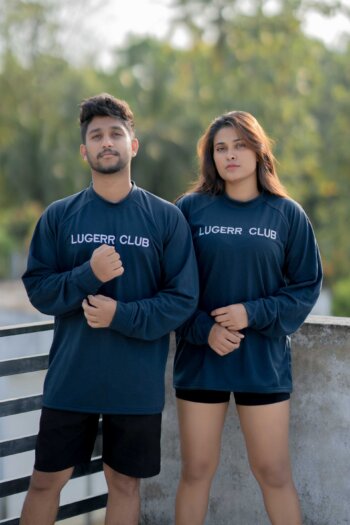 Lugerr Long Club long sleeve oversized tee - Dark Blue