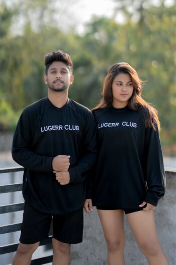 Lugerr Long Club long sleeve oversized tee - Black