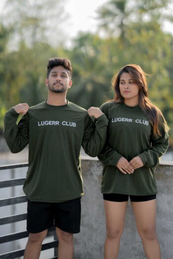 Lugerr Long Club long sleeve oversized tee - Military Olive